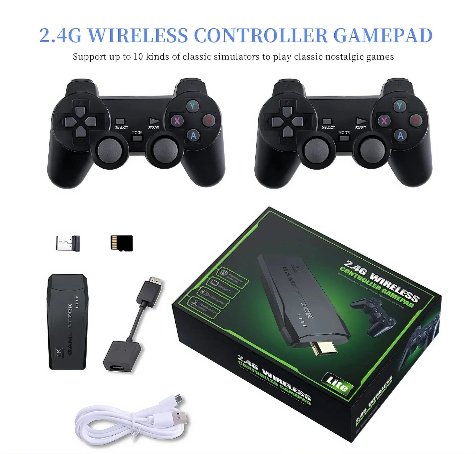 M8 2.4Ghz 64G Wireless Gamepad for Game Controller USB Joystick for PC Android TV Controle for PC 20000 Game/External TV