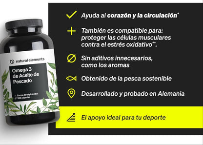 Omega 3 2000Mg Por Dosis Diaria – 365 Cápsulas De Omega-3 – Máxima Concentración De DHA 240Mg Y EPA 360Mg – Probada En Laboratorio Y Fabricada En Alemania