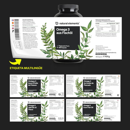 Omega 3 2000Mg Por Dosis Diaria – 365 Cápsulas De Omega-3 – Máxima Concentración De DHA 240Mg Y EPA 360Mg – Probada En Laboratorio Y Fabricada En Alemania